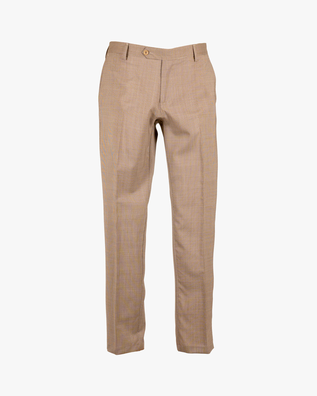 Pantalone con fantasia microcheck in fresco lana Marzotto slim fit con doppia pence