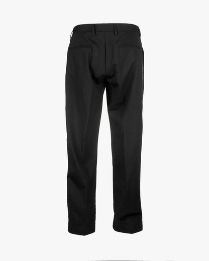 Pantalone in fresco lana e poliviscosa slim fit con doppia pence e banda laterale in raso