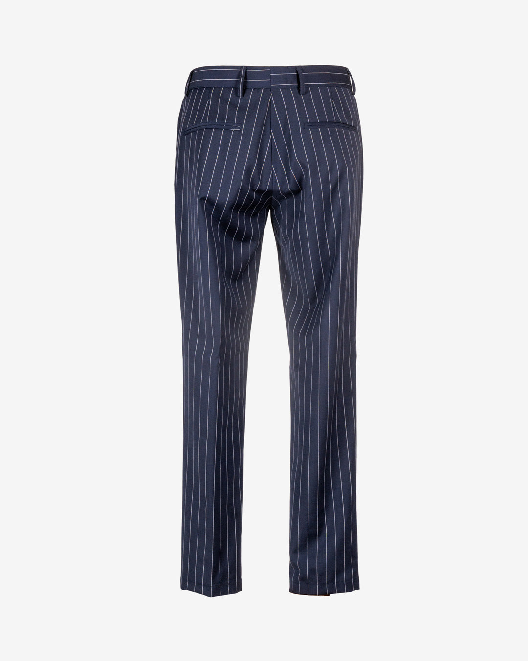 Pantalone in poliviscosa gessato slim fit con doppia pence
