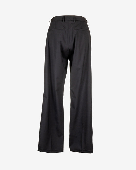 Pantalone nero in fresco lana - bootcut