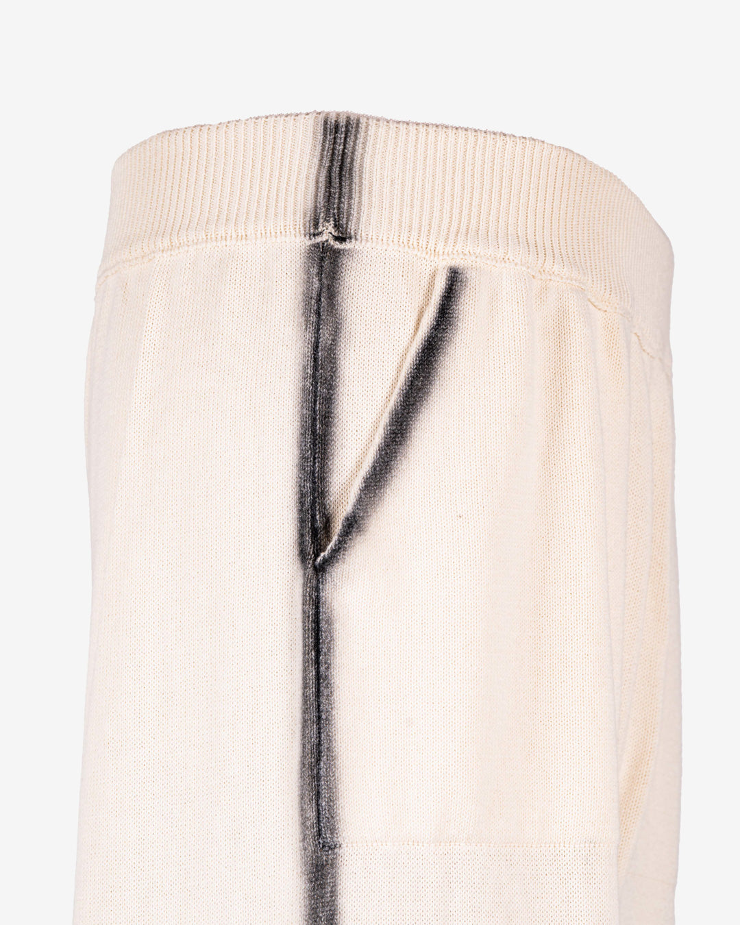 Pantalone in cotone avorio con aerografia fatta a mano