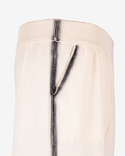 Pantalone in cotone avorio con aerografia fatta a mano
