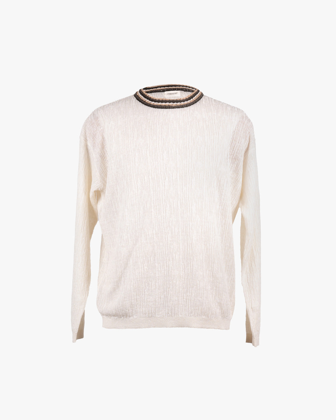 T-shirt in lino con finiture intarsia in cotone