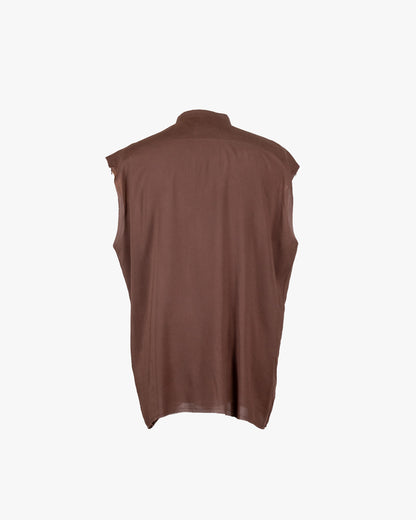 Camicia smanicata oversize testa di moro in rayon