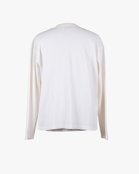 T-shirt in cotone a maniche lunghe effetto waffle