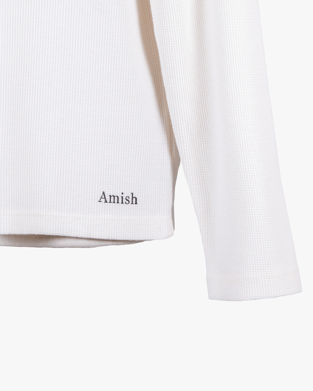 T-shirt in cotone a maniche lunghe effetto waffle