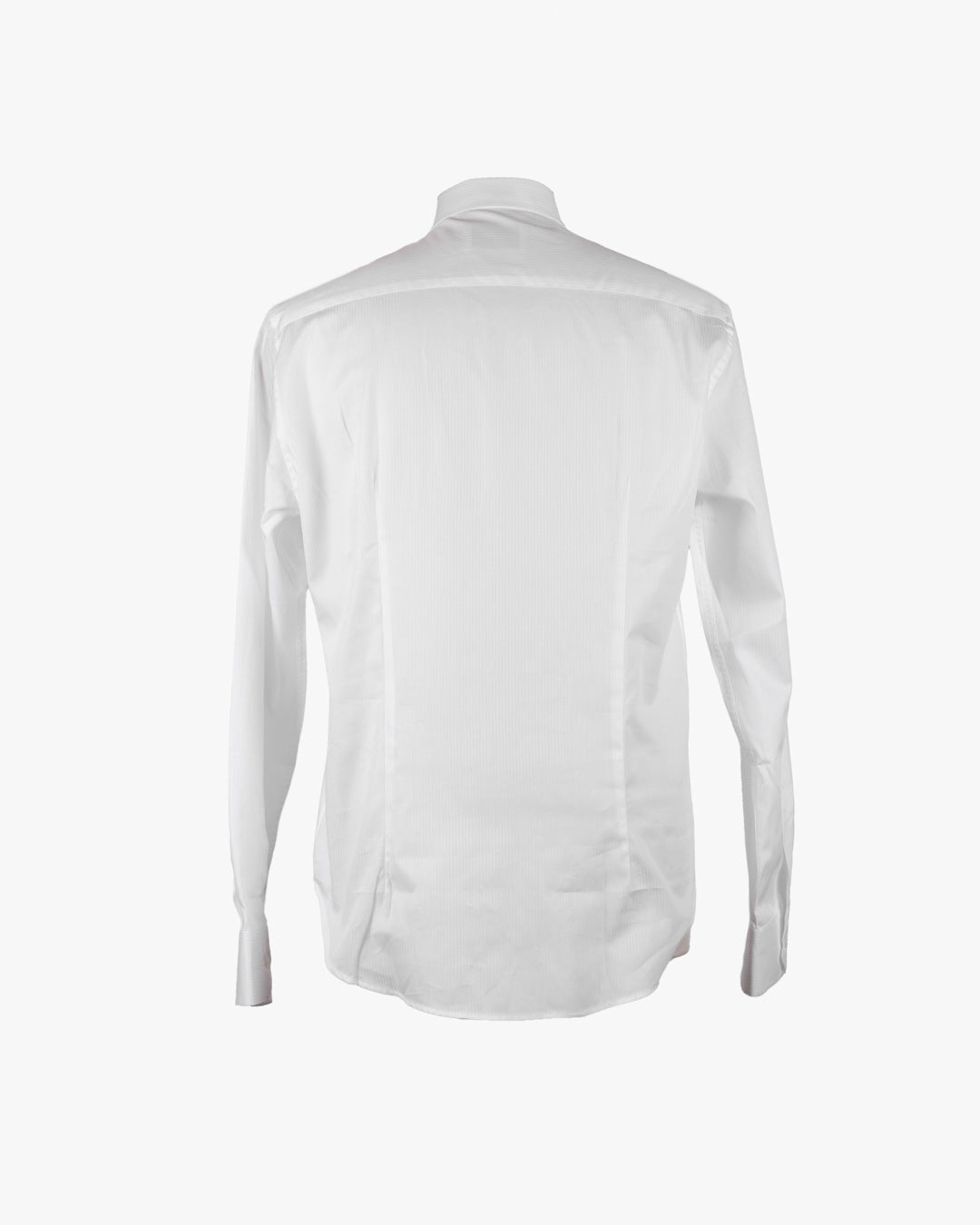 Camicia in cotone bianca gessata tono su tono