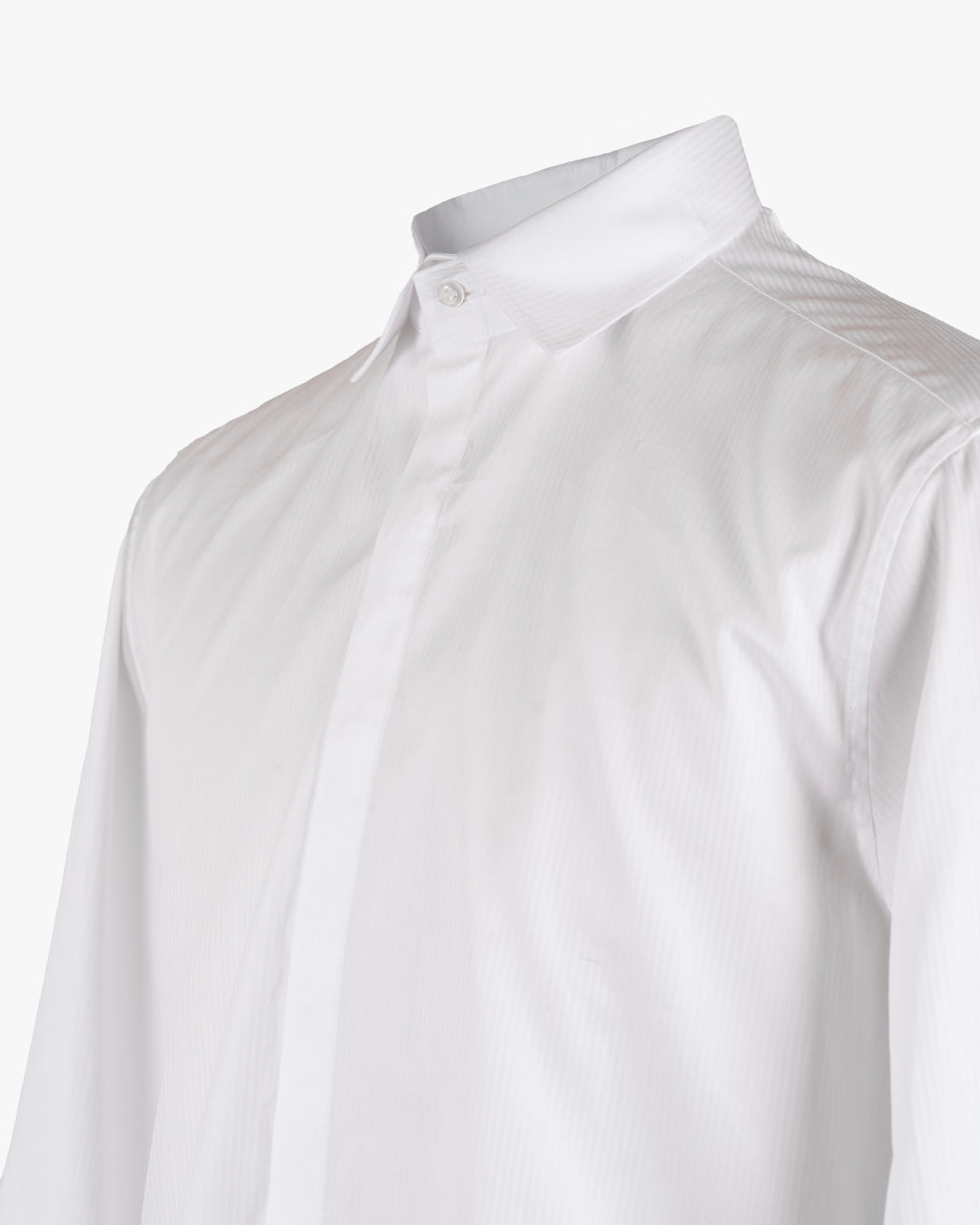 Camicia in cotone bianca gessata tono su tono