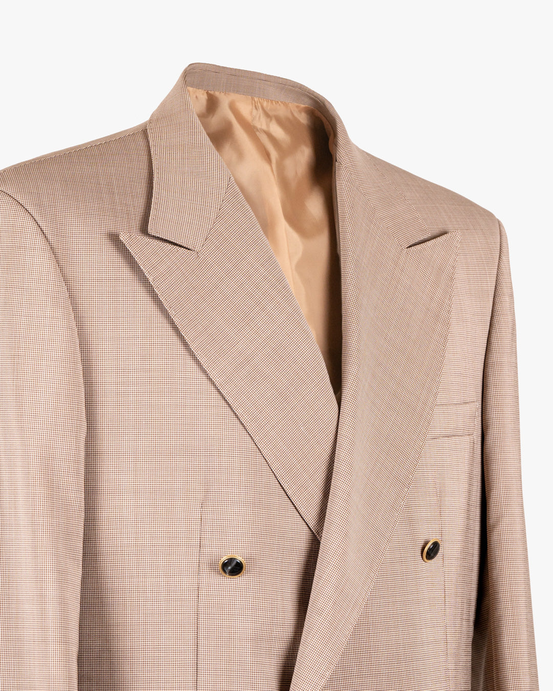 Giacca con fantasia microcheck in fresco lana Marzotto doppio petto