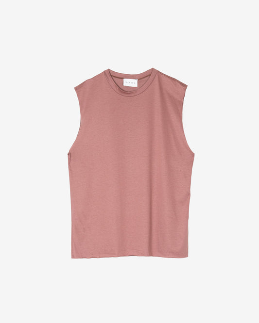 T-shirt smanicata in cotone