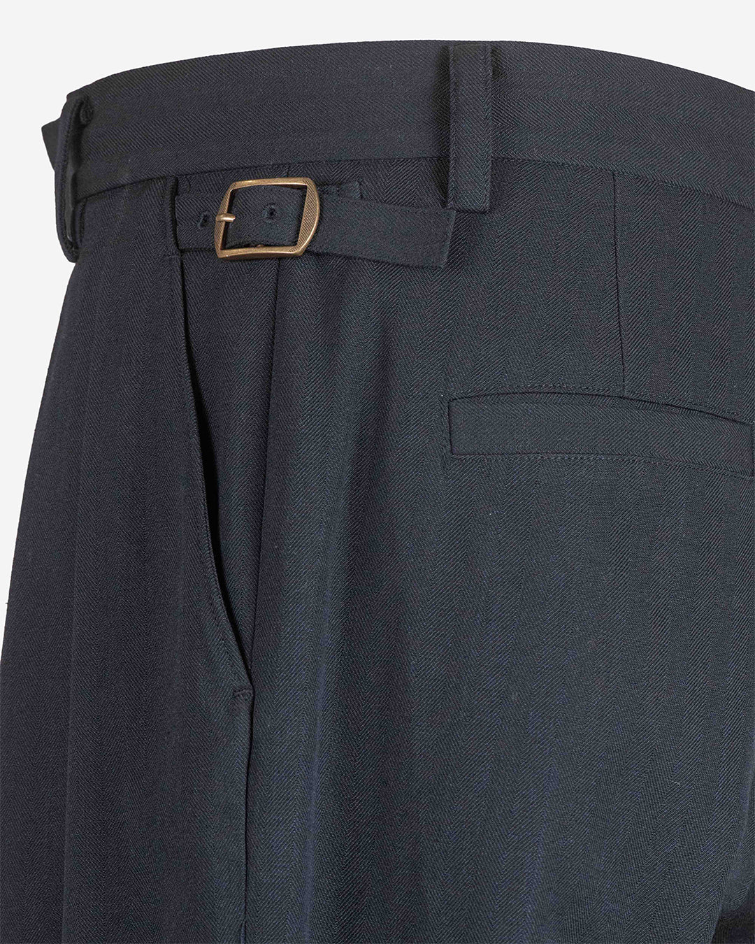 Pantalone in fresco lana wide doppia pence e regolatore